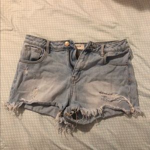 pac sun ripped jean shorts